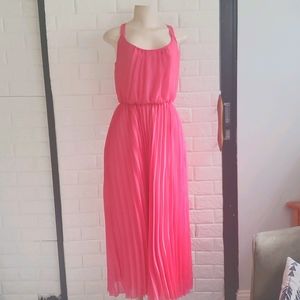 Pink pleated dress